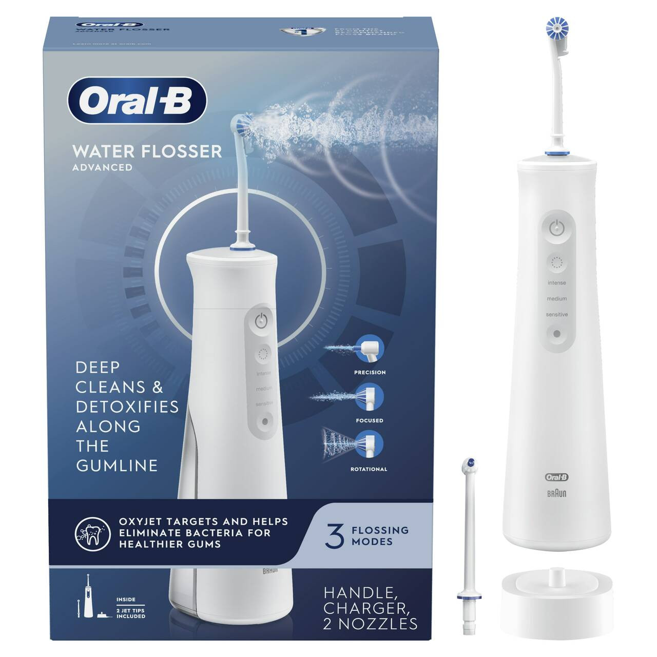 Akcesoria Oral-B Water Flosser Advanced, Portable Oral Irrigator Handle Białe | PL_OB28414