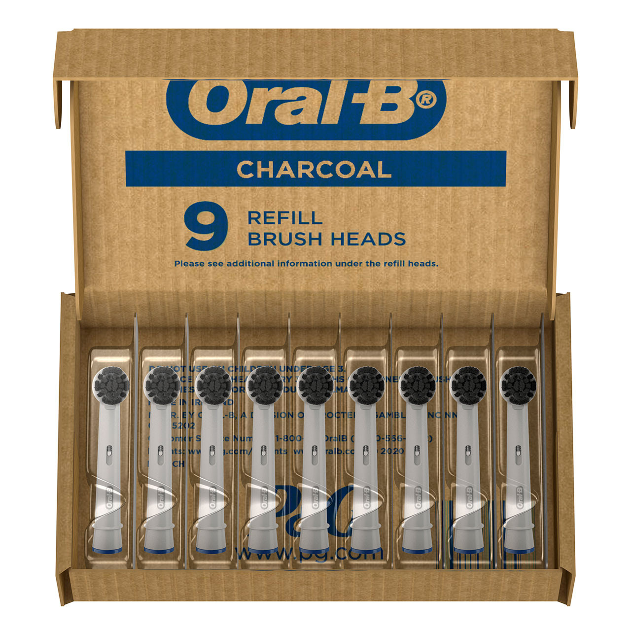 Inne główki szczoteczki Oral-B Charcoal bristles Szare | PL_OB67985